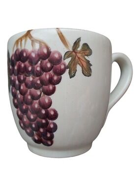 Vintage Tabletops Unlimited Villa Grande Jumbo Mug-18oz Hand-Painted Grape Vine